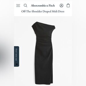 Off-The-Shoulder Draped Midi Dress